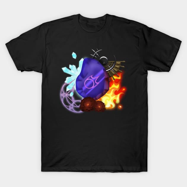 Black Mage Job Stone T-Shirt by Nightdew Creations